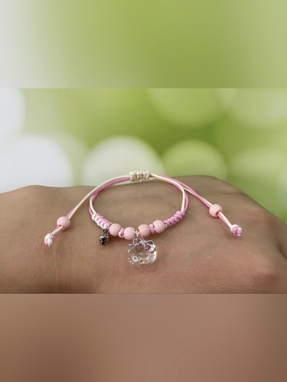 Pink & White Hello Kitty Beaded Adjustable Bracelet ITEM DROPS 5/22/26